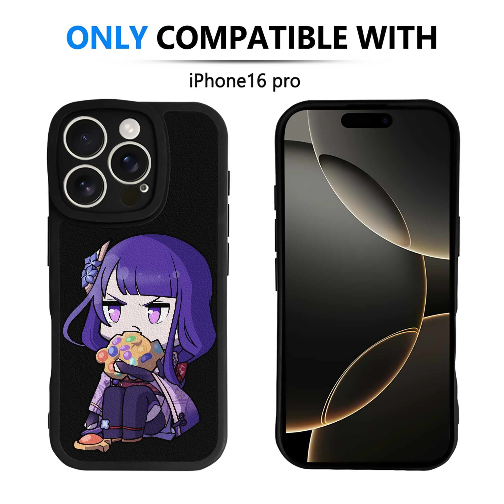 げんし神 雷電将軍 らいでんしょうぐん genshin Raiden Shogun 【iPhone 16シリーズ対応】シリコンスマホケース（レザー調） 材質：シリコン